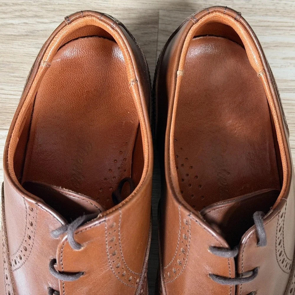 Wolf & Shepherd Shoes Mens Size 10 Brown Senna Oxford Leather Brogue Dress